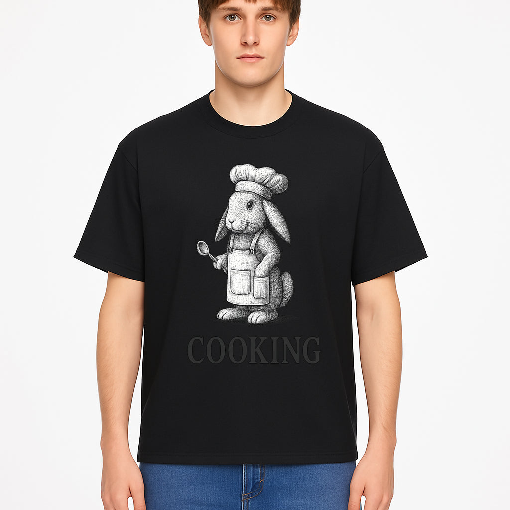 Chef Bunny Cooking Apron Design | Cute Rabbit Kitchen Decor | Baking Gift for Animal Lovers | Family Cooking Apron - T-shirt 1758181710354.jpg