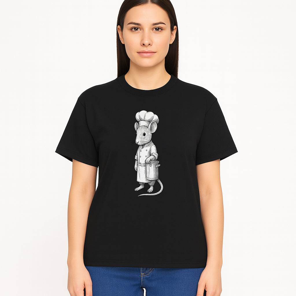 Chef Mouse Cartoon Illustration Art Print - Whimsical Kitchen Decor for Animal Lovers and Culinary Enthusiasts - T-shirt 1758181711003.jpg