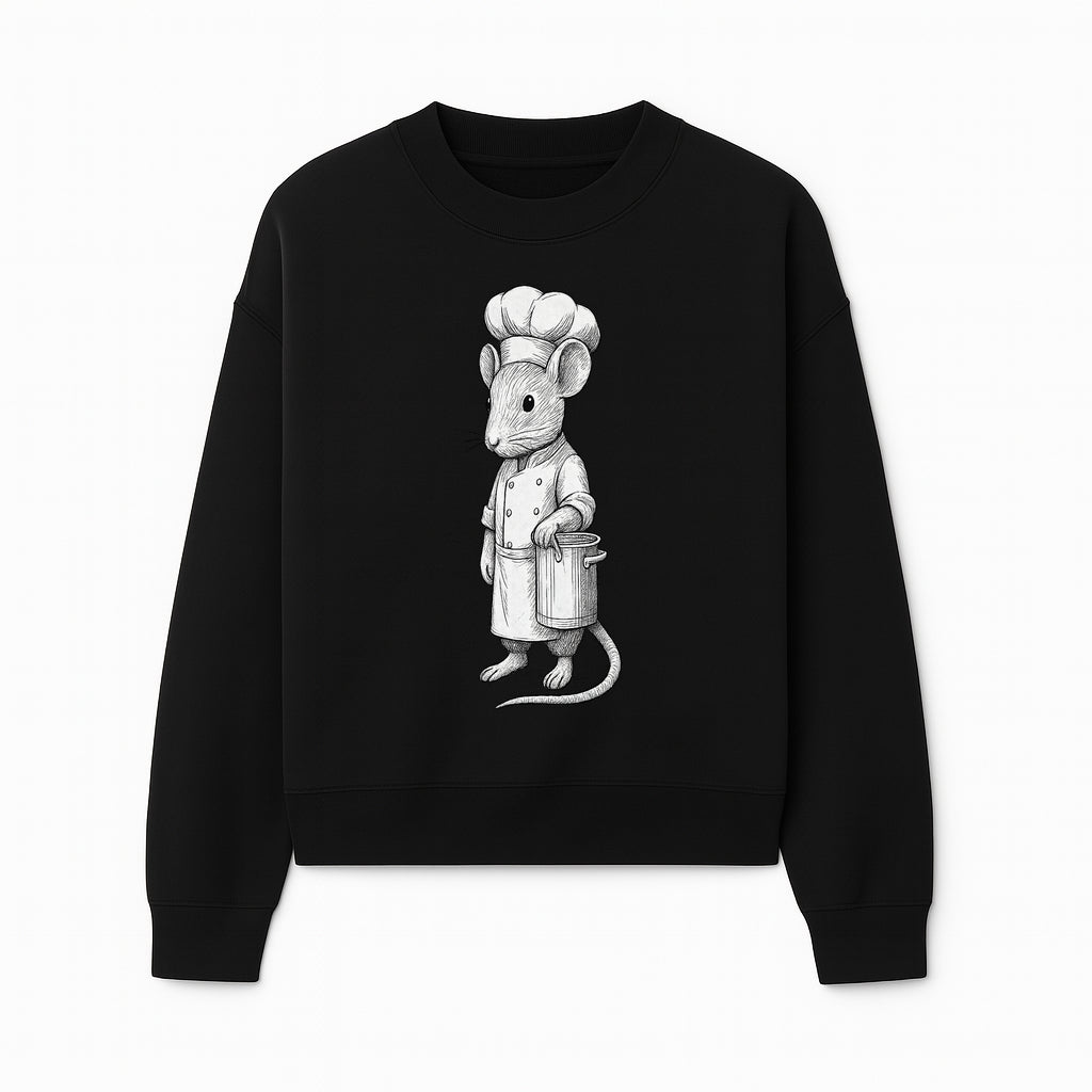 Chef Mouse Cartoon Illustration Art Print - Whimsical Kitchen Decor for Animal Lovers and Culinary Enthusiasts - Sweatshirt 1758181711319.jpg
