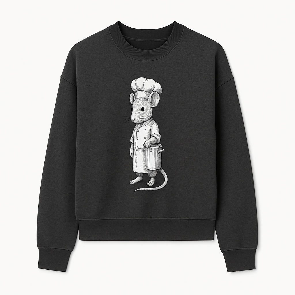Chef Mouse Cartoon Illustration Art Print - Whimsical Kitchen Decor for Animal Lovers and Culinary Enthusiasts - Sweatshirt 1758181711482.jpg