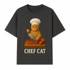 Chef Cat Cooking Illustration with Knife, Cute Cat Chef Design for Kitchen Decor, Pet Lovers Gift, Culinary Art Prints - T-shirt 1758181711500.jpg