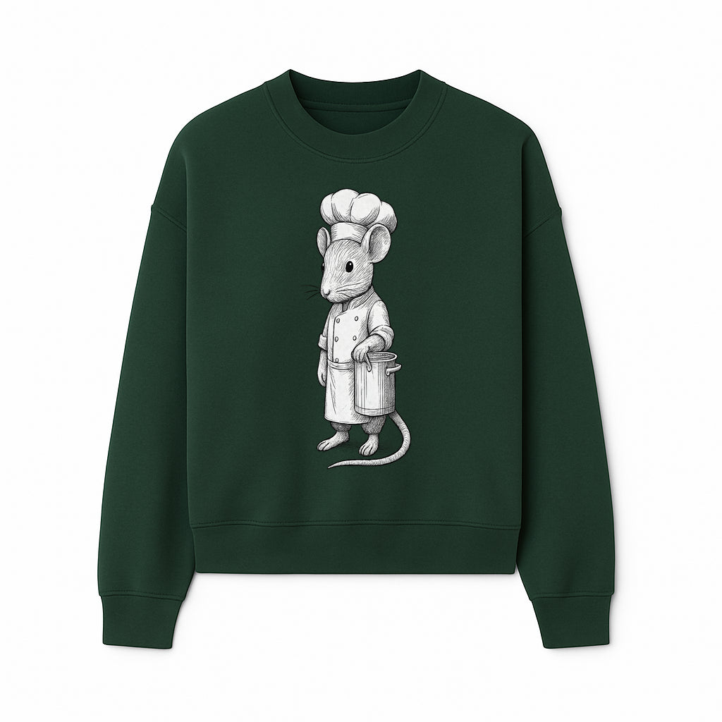 Chef Mouse Cartoon Illustration Art Print - Whimsical Kitchen Decor for Animal Lovers and Culinary Enthusiasts - Sweatshirt 1758181711625.jpg