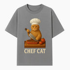 Chef Cat Cooking Illustration with Knife, Cute Cat Chef Design for Kitchen Decor, Pet Lovers Gift, Culinary Art Prints - T-shirt 1758181711769.jpg