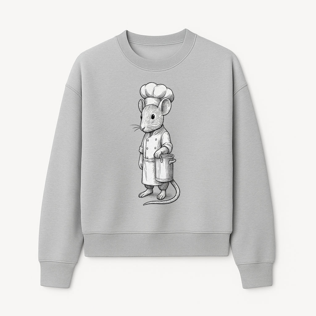 Chef Mouse Cartoon Illustration Art Print - Whimsical Kitchen Decor for Animal Lovers and Culinary Enthusiasts - Sweatshirt 1758181711773.jpg