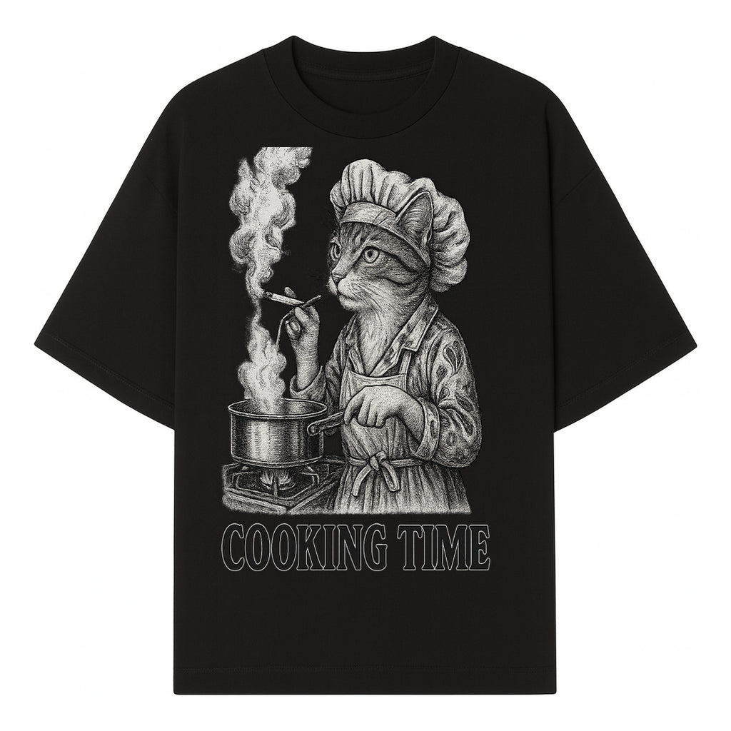 Cat Chef Cooking Time T-Shirt - Funny Cat Lover Gift, Culinary Humor, Kitchen Apparel for Animal Lovers, Unique Cooking Design - T-shirt 1758181712221.jpg