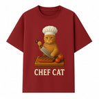 Chef Cat Cooking Illustration with Knife, Cute Cat Chef Design for Kitchen Decor, Pet Lovers Gift, Culinary Art Prints - T-shirt 1758181712224.jpg