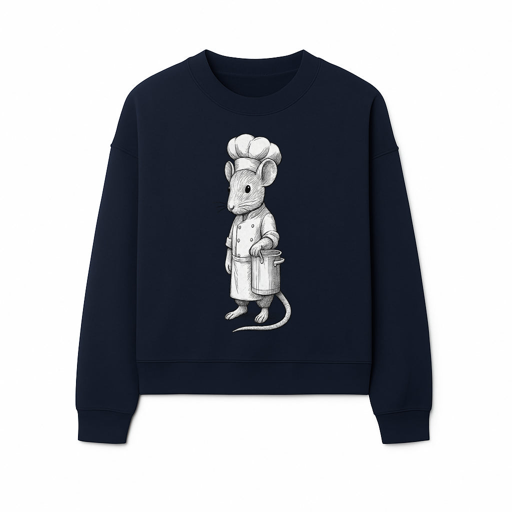 Chef Mouse Cartoon Illustration Art Print - Whimsical Kitchen Decor for Animal Lovers and Culinary Enthusiasts - Sweatshirt 1758181712369.jpg