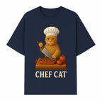 Chef Cat Cooking Illustration with Knife, Cute Cat Chef Design for Kitchen Decor, Pet Lovers Gift, Culinary Art Prints - T-shirt 1758181712370.jpg