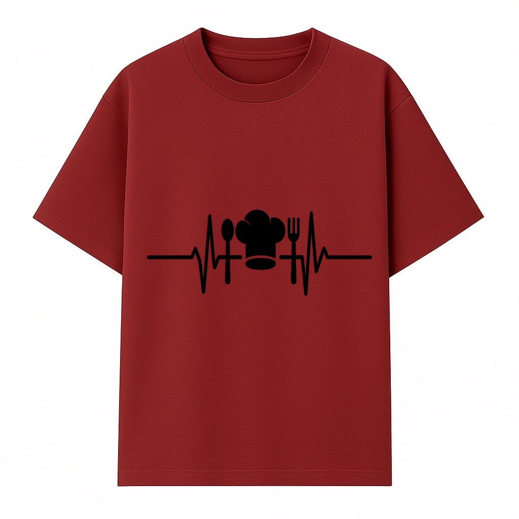 Chef Heartbeat Kitchen Decor | Spoon Fork Cooking Graphic Tee | Culinary Passion Gift for Chefs, Foodies, and Cooks - T-shirt 1758181712460.jpg