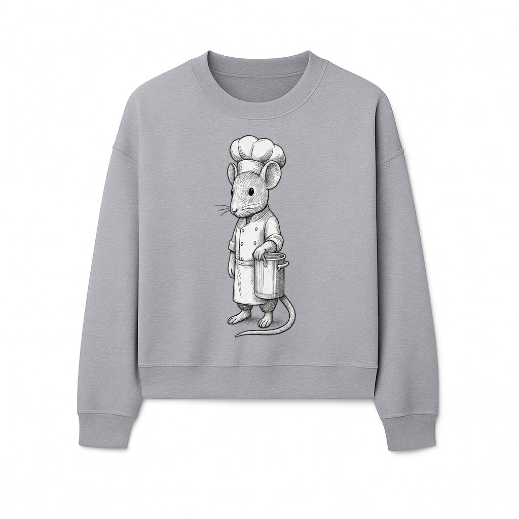 Chef Mouse Cartoon Illustration Art Print - Whimsical Kitchen Decor for Animal Lovers and Culinary Enthusiasts - Sweatshirt 1758181712665.jpg