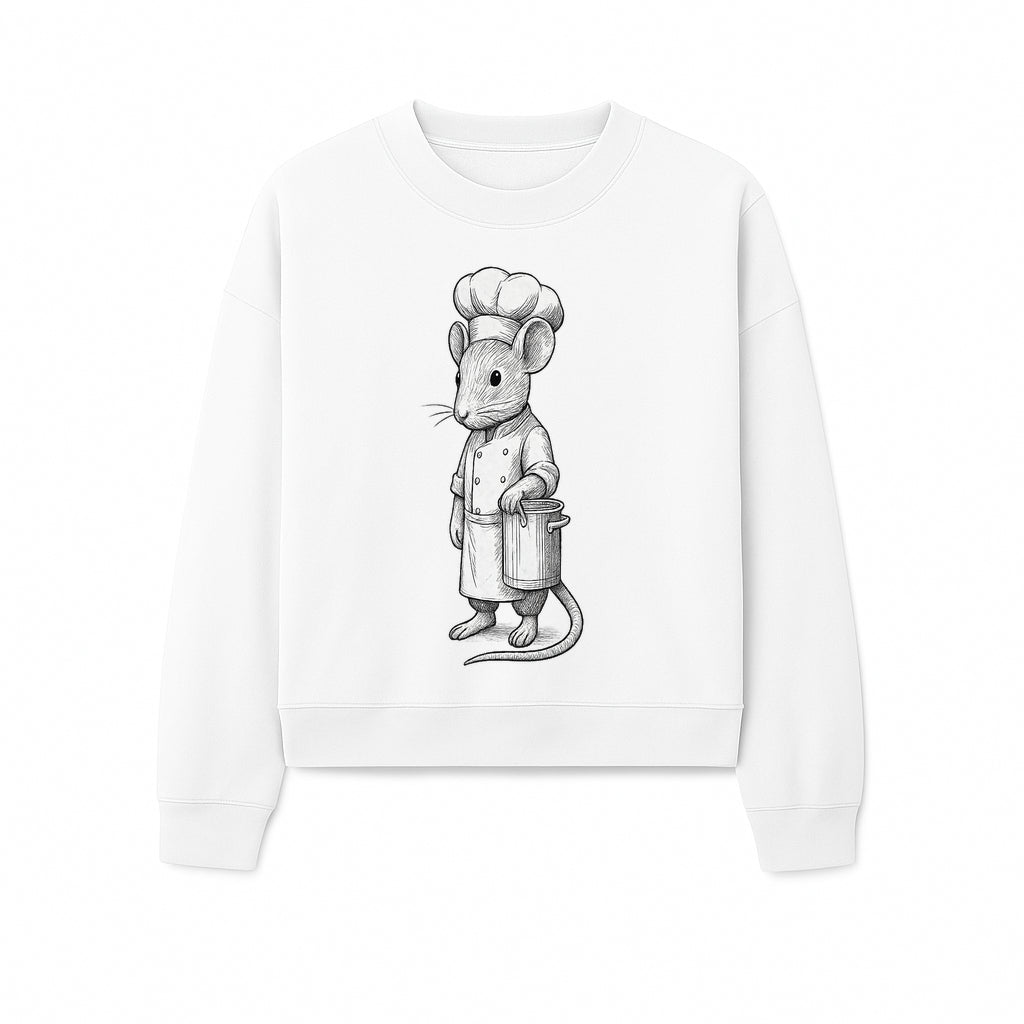 Chef Mouse Cartoon Illustration Art Print - Whimsical Kitchen Decor for Animal Lovers and Culinary Enthusiasts - Sweatshirt 1758181712817.jpg