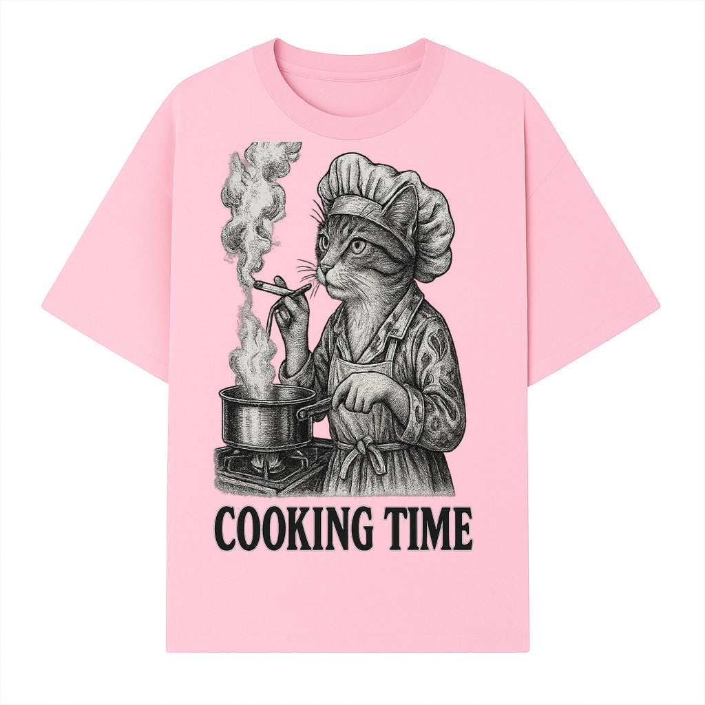 Cat Chef Cooking Time T-Shirt - Funny Cat Lover Gift, Culinary Humor, Kitchen Apparel for Animal Lovers, Unique Cooking Design - T-shirt 1758181712897.jpg