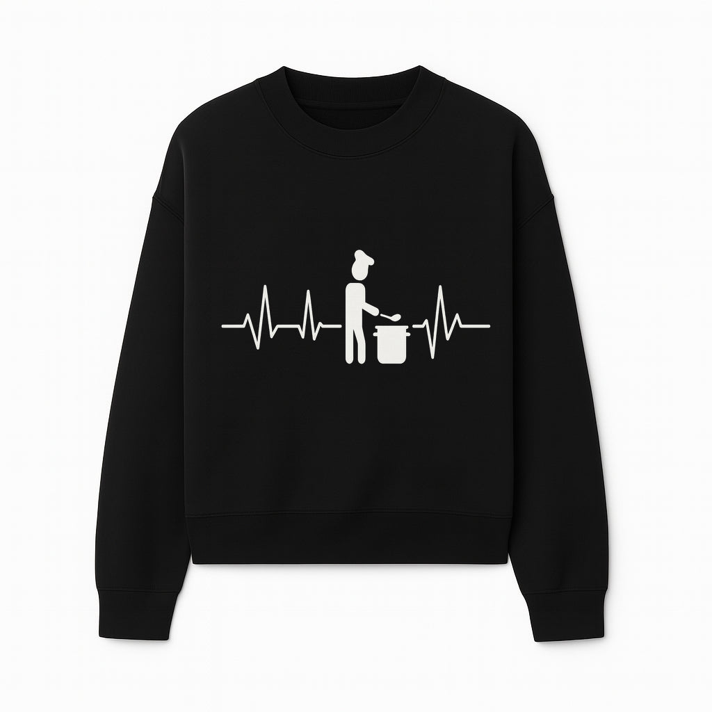 Chef Cooking Heartbeat Neon Sign | Kitchen D cor | Restaurant Wall Art | Foodie Gift | Cooking Passion Light - Sweatshirt 1758181712997.jpg