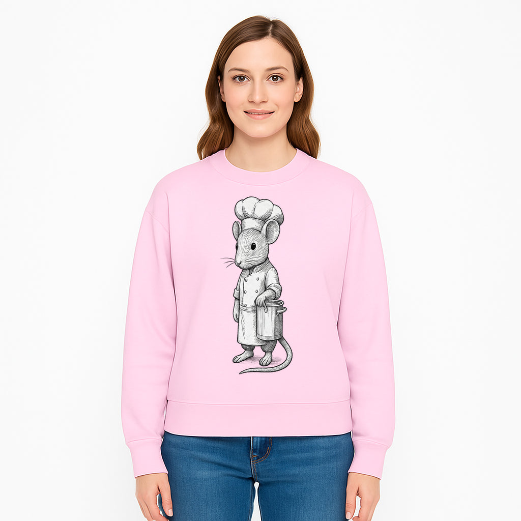 Chef Mouse Cartoon Illustration Art Print - Whimsical Kitchen Decor for Animal Lovers and Culinary Enthusiasts - Sweatshirt 1758181714110.jpg