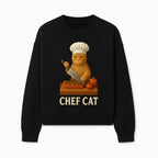 Chef Cat Cooking Illustration with Knife, Cute Cat Chef Design for Kitchen Decor, Pet Lovers Gift, Culinary Art Prints - Sweatshirt 1758181714347.jpg