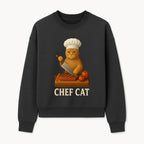 Chef Cat Cooking Illustration with Knife, Cute Cat Chef Design for Kitchen Decor, Pet Lovers Gift, Culinary Art Prints - Sweatshirt 1758181714480.jpg
