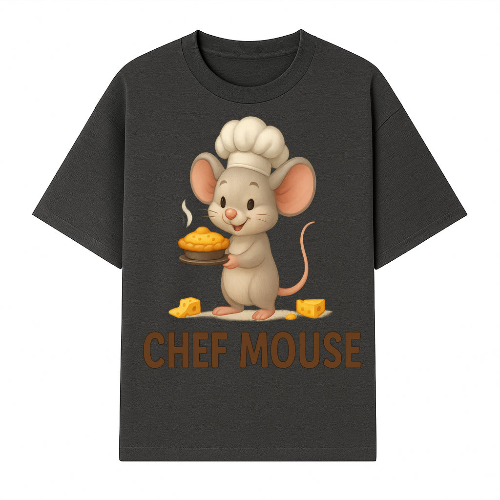 Chef Mouse Cartoon Wall Art Print - Cute Kitchen Decor for Kids, Nursery, or Culinary Enthusiasts, Adorable Chef Design - T-shirt 1758181714588.jpg
