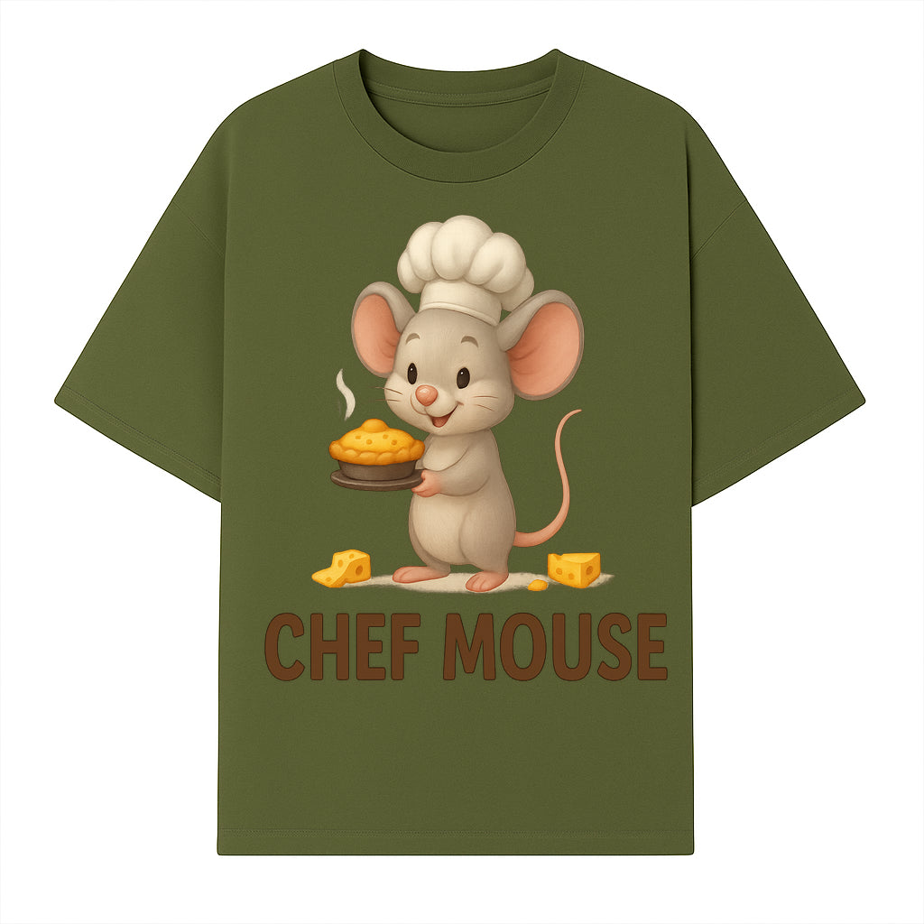Chef Mouse Cartoon Wall Art Print - Cute Kitchen Decor for Kids, Nursery, or Culinary Enthusiasts, Adorable Chef Design - T-shirt 1758181714726.jpg