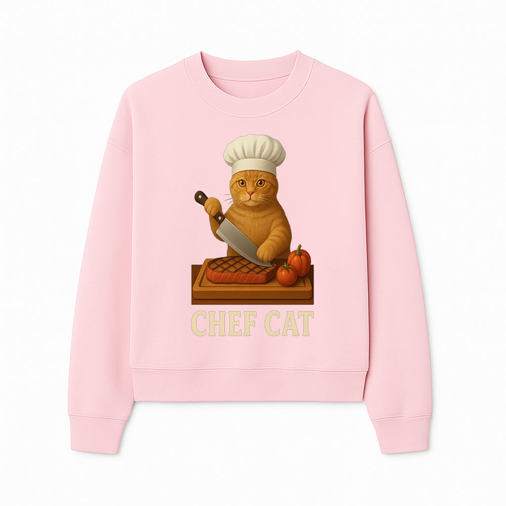 Chef Cat Cooking Illustration with Knife, Cute Cat Chef Design for Kitchen Decor, Pet Lovers Gift, Culinary Art Prints - Sweatshirt 1758181715102.jpg