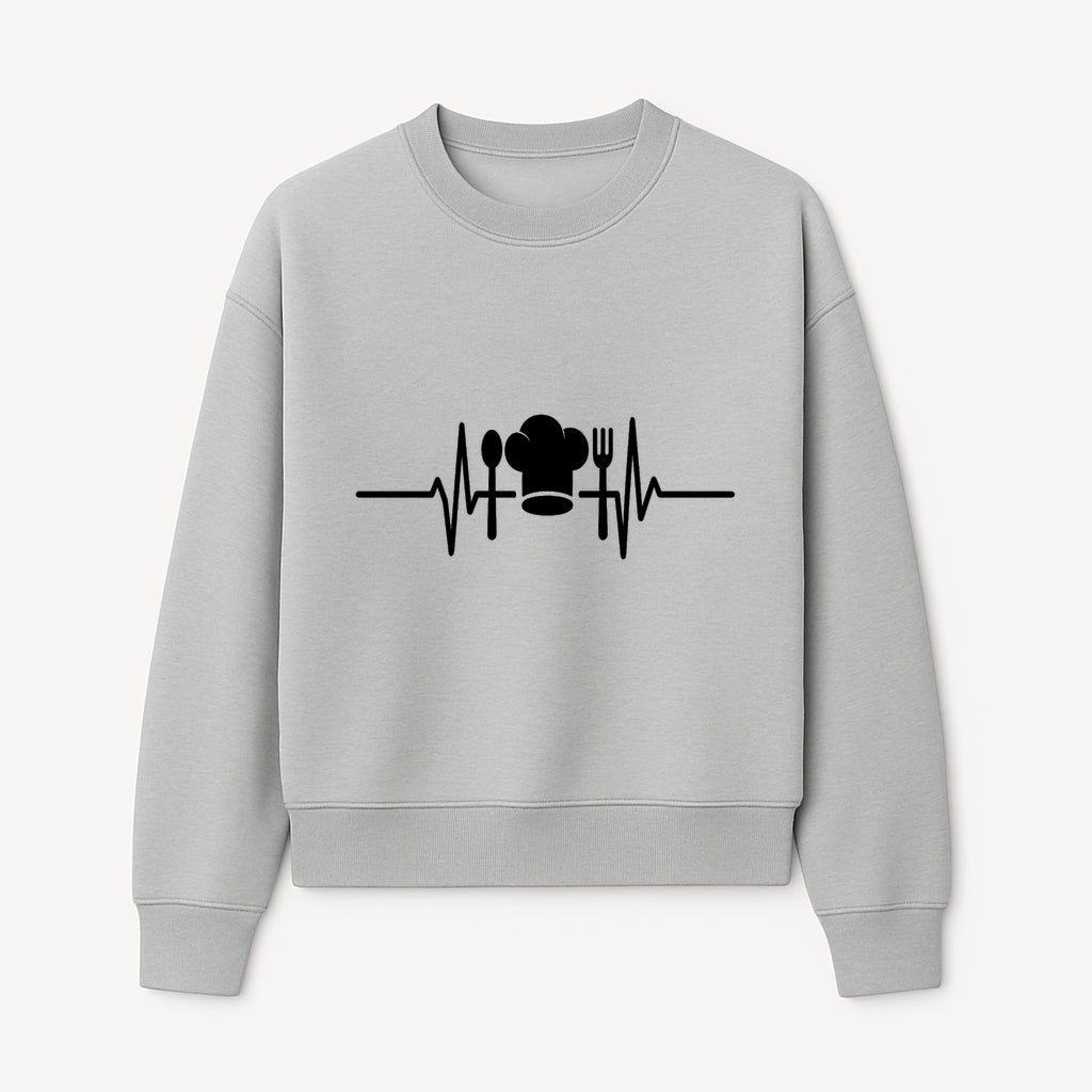 Chef Heartbeat Kitchen Decor | Spoon Fork Cooking Graphic Tee | Culinary Passion Gift for Chefs, Foodies, and Cooks - Sweatshirt 1758181715137.jpg