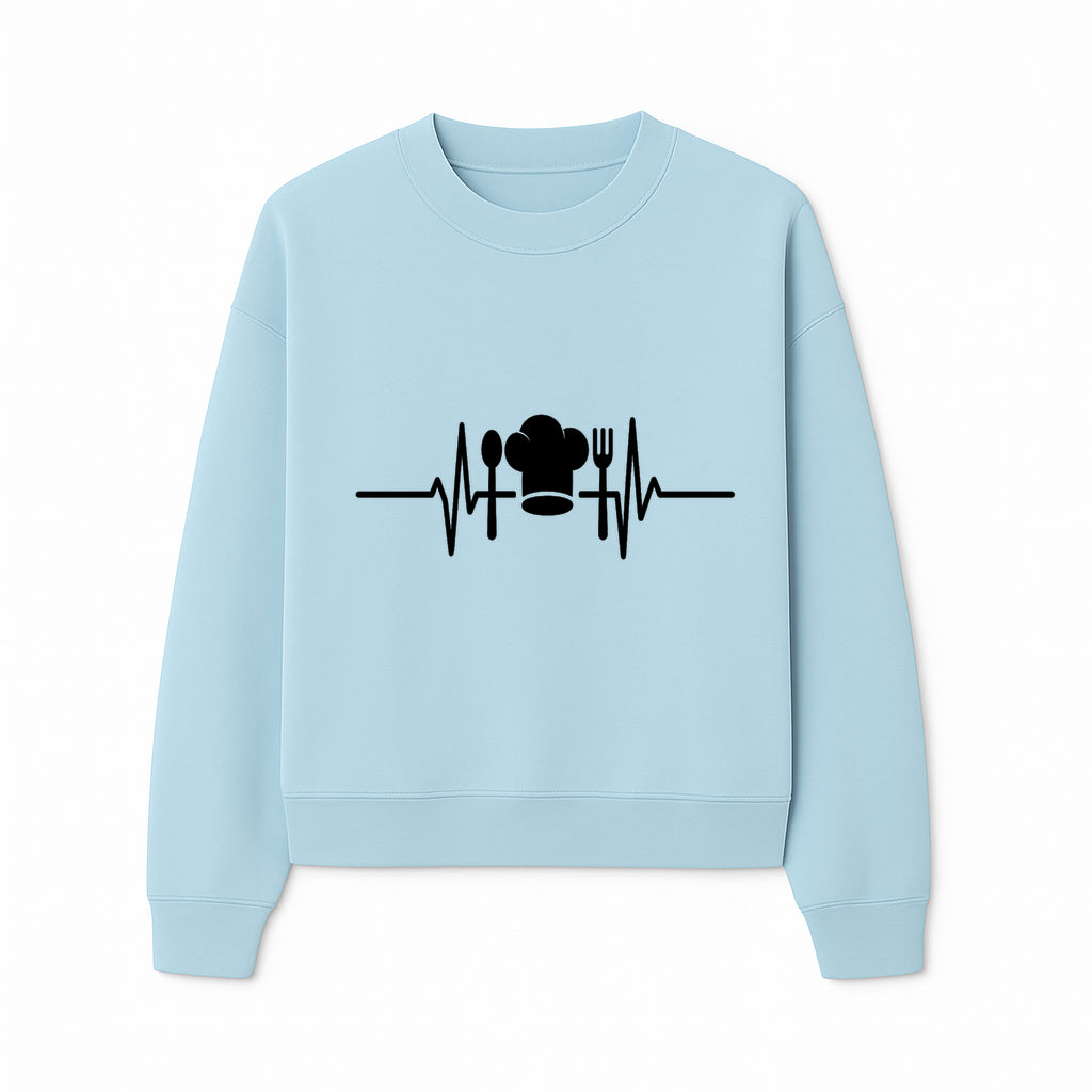 Chef Heartbeat Kitchen Decor | Spoon Fork Cooking Graphic Tee | Culinary Passion Gift for Chefs, Foodies, and Cooks - Sweatshirt 1758181715319.jpg