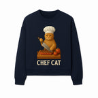 Chef Cat Cooking Illustration with Knife, Cute Cat Chef Design for Kitchen Decor, Pet Lovers Gift, Culinary Art Prints - Sweatshirt 1758181715394.jpg