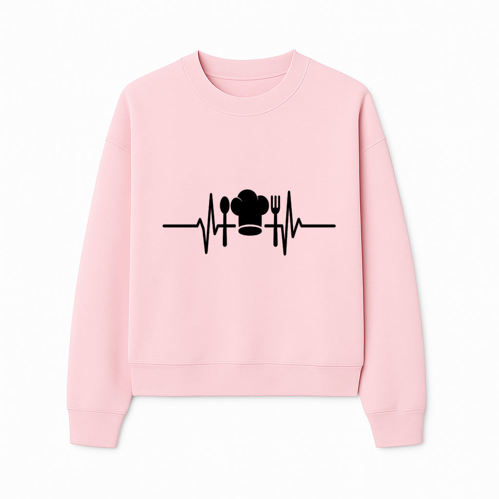 Chef Heartbeat Kitchen Decor | Spoon Fork Cooking Graphic Tee | Culinary Passion Gift for Chefs, Foodies, and Cooks - Sweatshirt 1758181715460.jpg