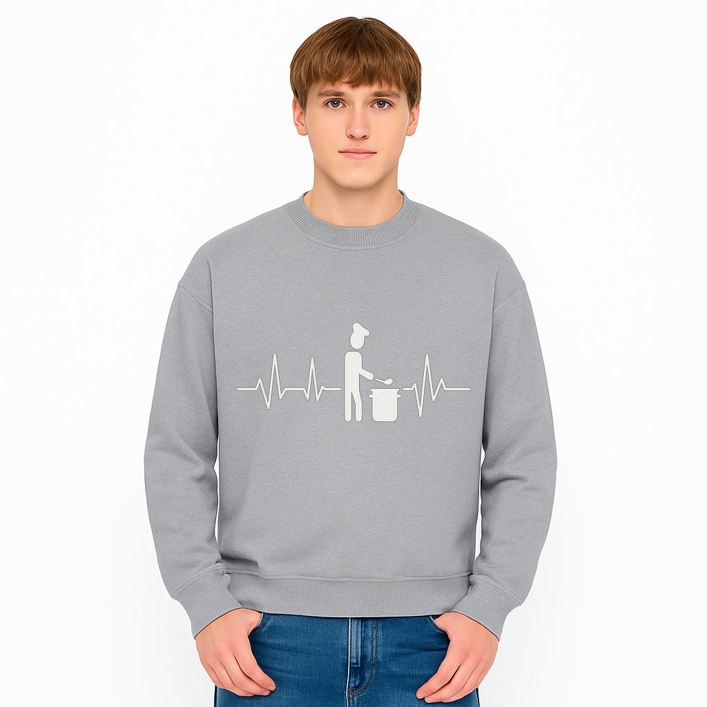 Chef Cooking Heartbeat Neon Sign | Kitchen D cor | Restaurant Wall Art | Foodie Gift | Cooking Passion Light - Sweatshirt 1758181715558.jpg