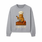 Chef Cat Cooking Illustration with Knife, Cute Cat Chef Design for Kitchen Decor, Pet Lovers Gift, Culinary Art Prints - Sweatshirt 1758181715684.jpg
