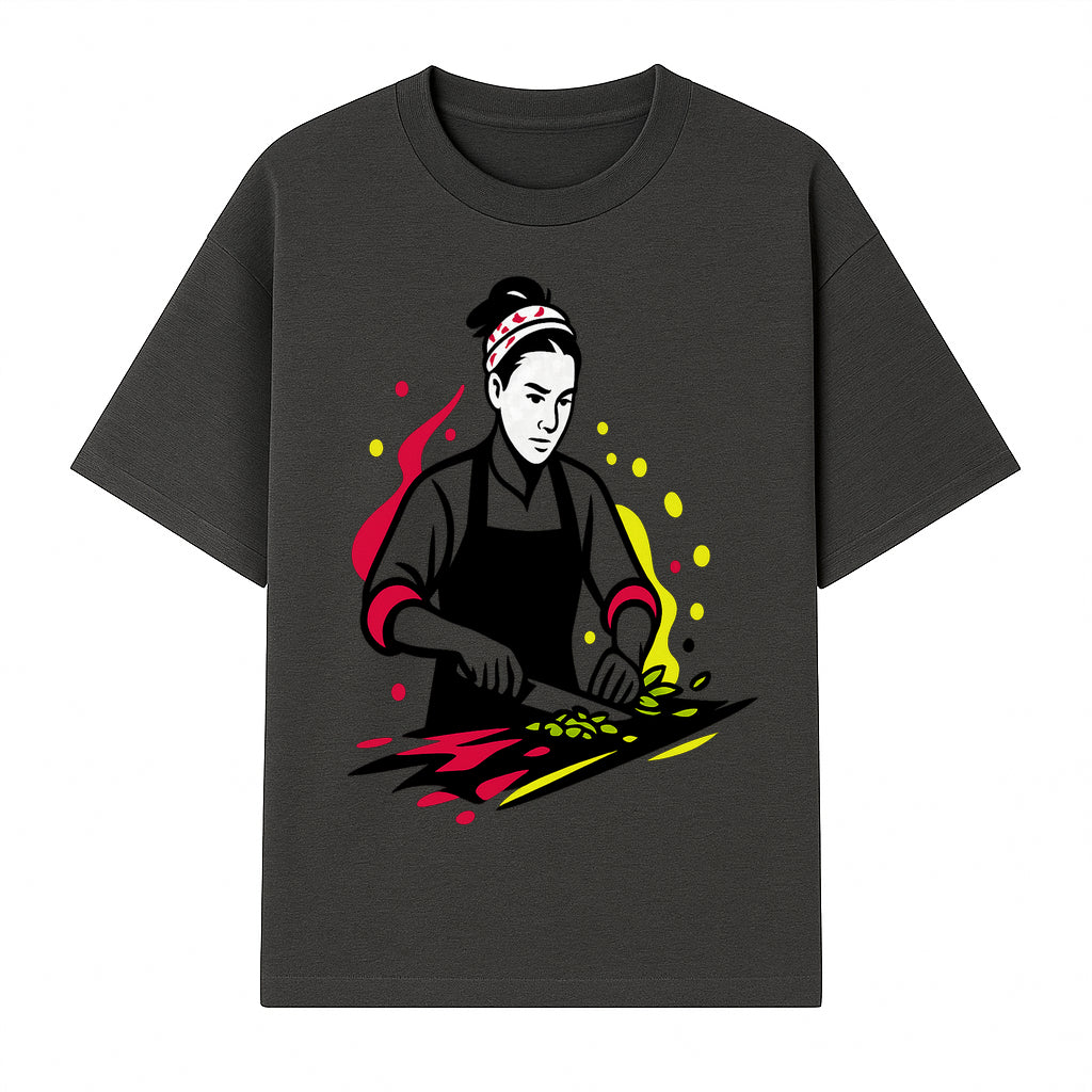 Chef Cutting Vegetables Graphic Tee | Cooking Apparel | Foodie Gift | Restaurant Uniform | Chef Artwork | Culinary T-Shirt - T-shirt 1758181717287.jpg