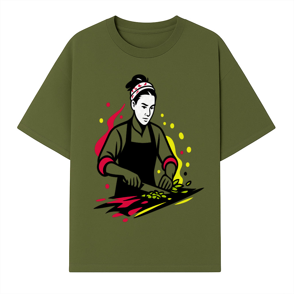 Chef Cutting Vegetables Graphic Tee | Cooking Apparel | Foodie Gift | Restaurant Uniform | Chef Artwork | Culinary T-Shirt - T-shirt 1758181717447.jpg