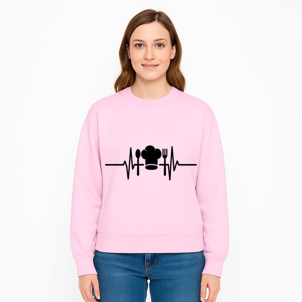 Chef Heartbeat Kitchen Decor | Spoon Fork Cooking Graphic Tee | Culinary Passion Gift for Chefs, Foodies, and Cooks - Sweatshirt 1758181717483.jpg