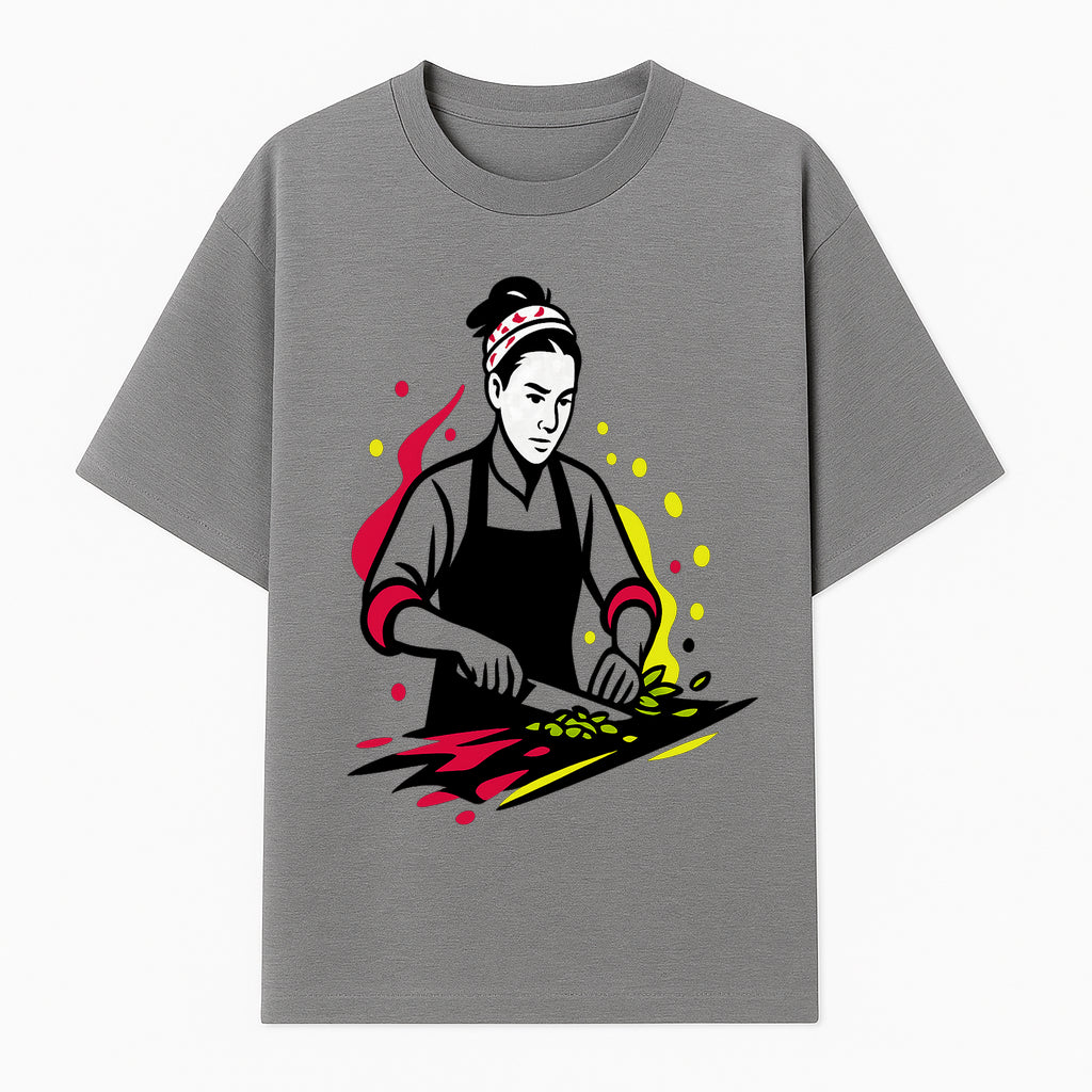 Chef Cutting Vegetables Graphic Tee | Cooking Apparel | Foodie Gift | Restaurant Uniform | Chef Artwork | Culinary T-Shirt - T-shirt 1758181717584.jpg