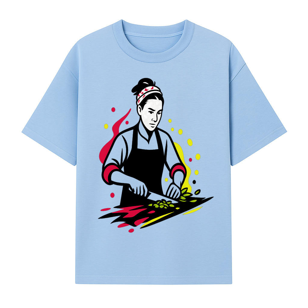 Chef Cutting Vegetables Graphic Tee | Cooking Apparel | Foodie Gift | Restaurant Uniform | Chef Artwork | Culinary T-Shirt - T-shirt 1758181717716.jpg