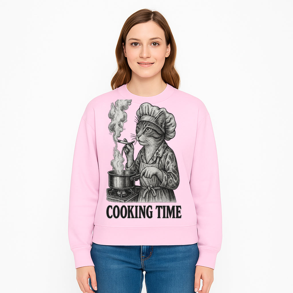 Cat Chef Cooking Time T-Shirt - Funny Cat Lover Gift, Culinary Humor, Kitchen Apparel for Animal Lovers, Unique Cooking Design - Sweatshirt 1758181717854.jpg