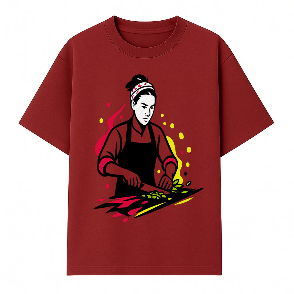 Chef Cutting Vegetables Graphic Tee | Cooking Apparel | Foodie Gift | Restaurant Uniform | Chef Artwork | Culinary T-Shirt - T-shirt 1758181717994.jpg