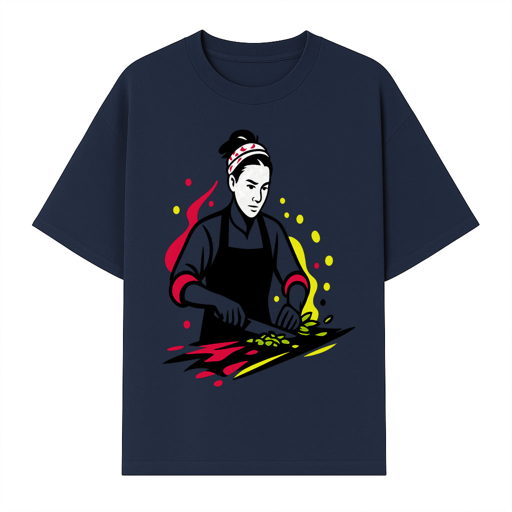 Chef Cutting Vegetables Graphic Tee | Cooking Apparel | Foodie Gift | Restaurant Uniform | Chef Artwork | Culinary T-Shirt - T-shirt 1758181718122.jpg