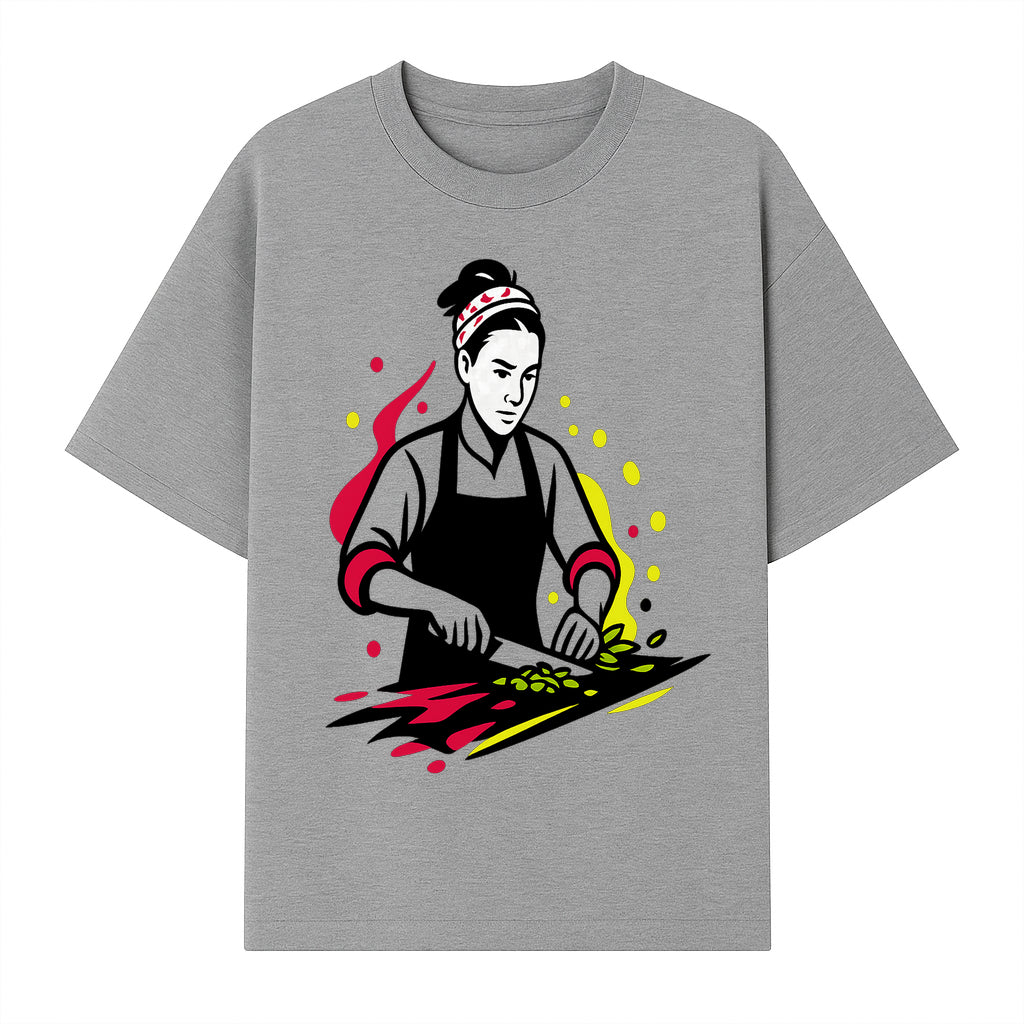 Chef Cutting Vegetables Graphic Tee | Cooking Apparel | Foodie Gift | Restaurant Uniform | Chef Artwork | Culinary T-Shirt - T-shirt 1758181718401.jpg