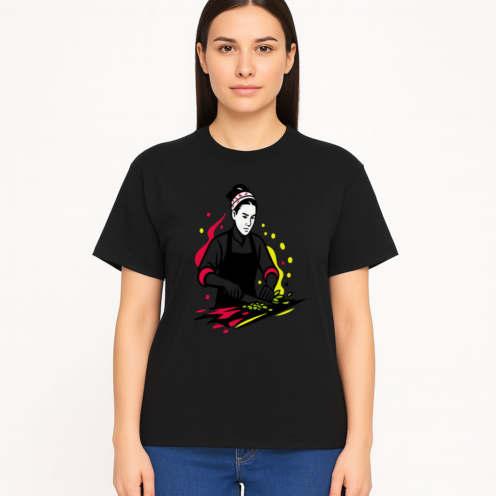 Chef Cutting Vegetables Graphic Tee | Cooking Apparel | Foodie Gift | Restaurant Uniform | Chef Artwork | Culinary T-Shirt - T-shirt 1758181719829.jpg