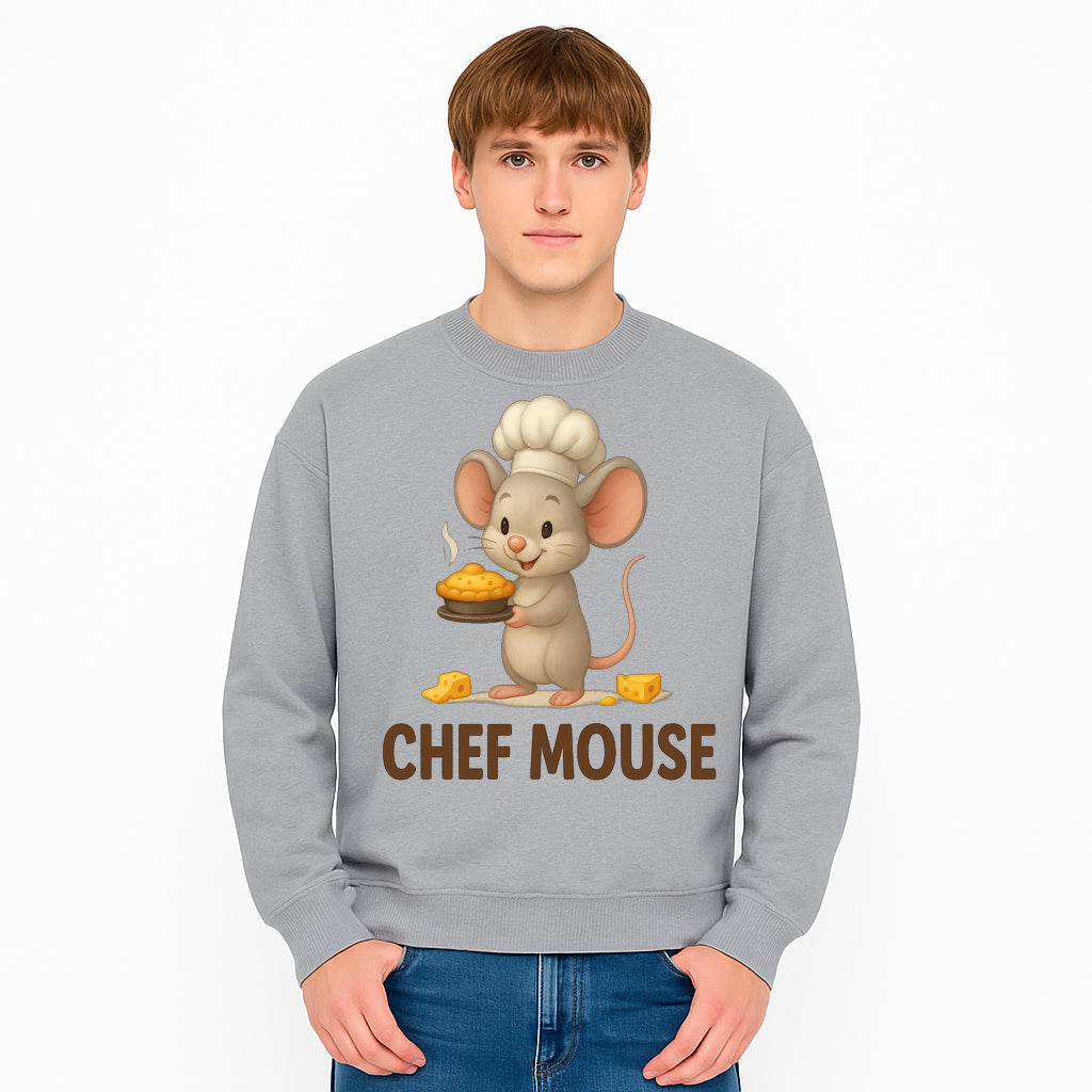 Chef Mouse Cartoon Wall Art Print - Cute Kitchen Decor for Kids, Nursery, or Culinary Enthusiasts, Adorable Chef Design - Sweatshirt 1758181719843.jpg