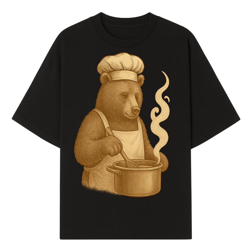 Chef Bear Cooking illustration - Vintage Art Print for Kitchen Decor or Animal Lover Gifts - T-shirt 1758181720216.jpg