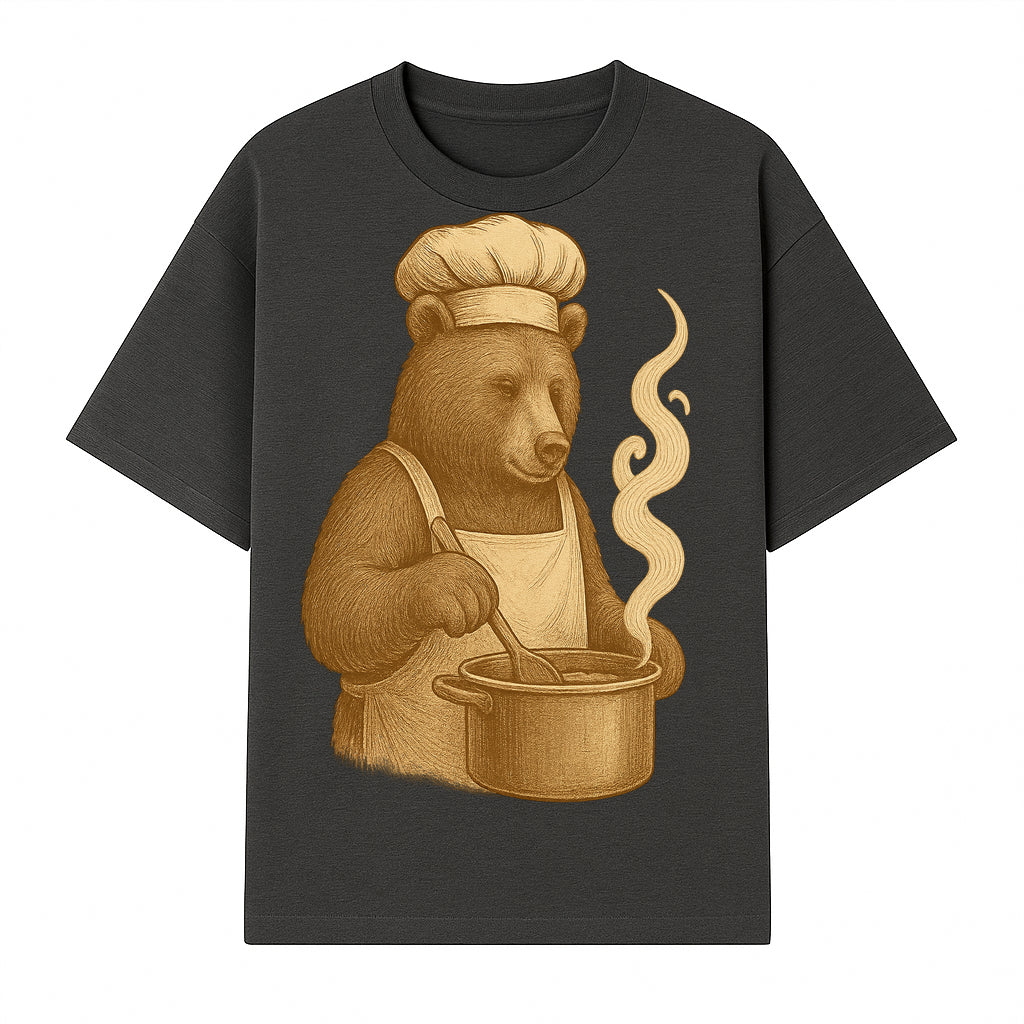 Chef Bear Cooking illustration - Vintage Art Print for Kitchen Decor or Animal Lover Gifts - T-shirt 1758181720376.jpg