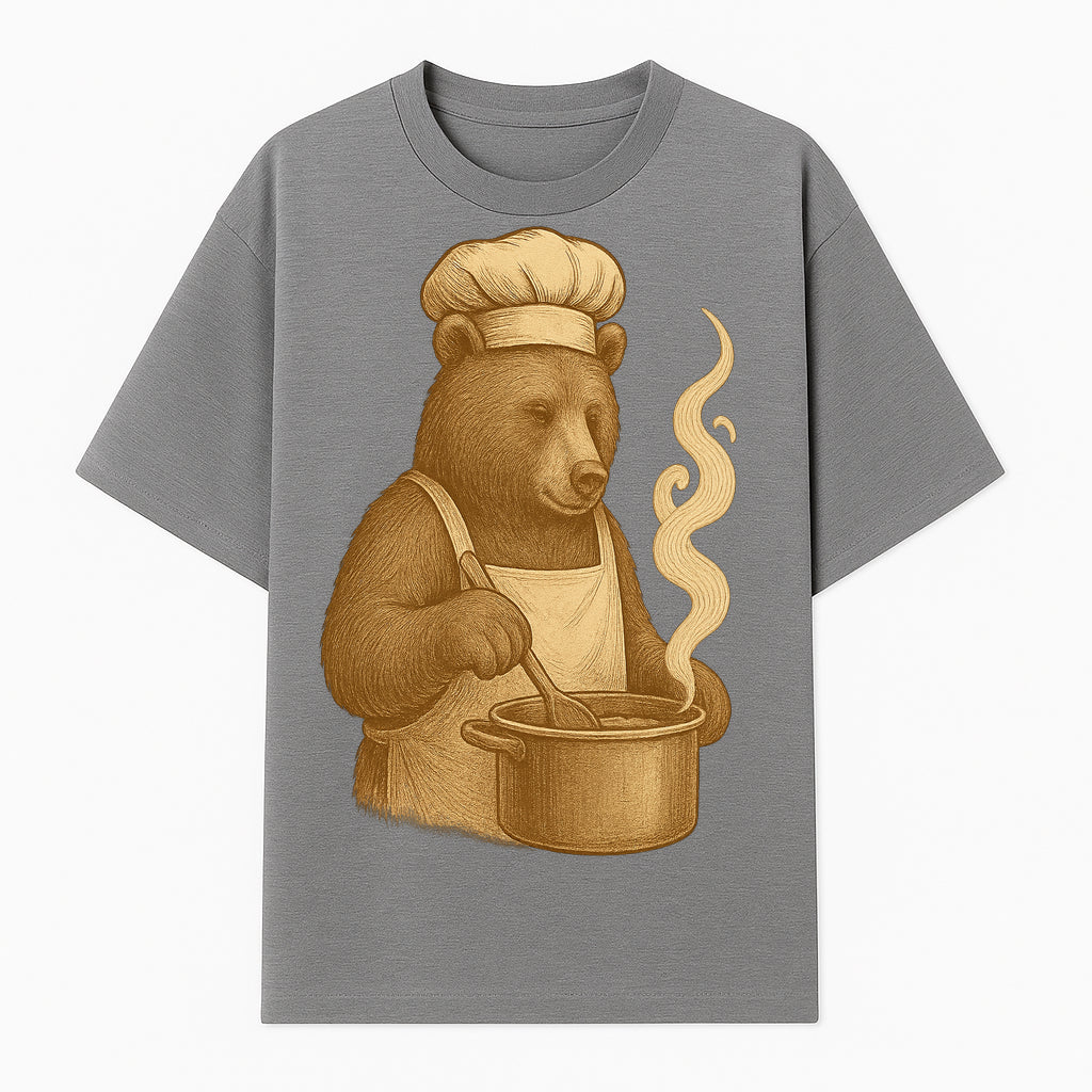 Chef Bear Cooking illustration - Vintage Art Print for Kitchen Decor or Animal Lover Gifts - T-shirt 1758181720644.jpg