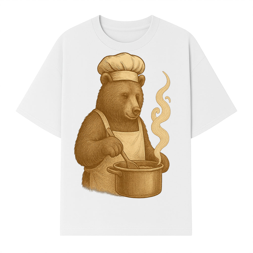 Chef Bear Cooking illustration - Vintage Art Print for Kitchen Decor or Animal Lover Gifts - T-shirt 1758181721700.jpg