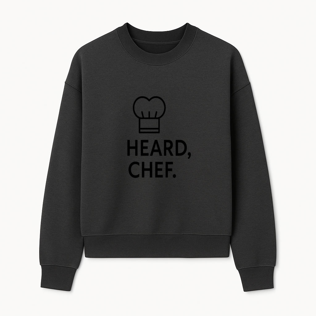 Chef Hat Wall Art Print - Heard, Chef Kitchen Decor, Culinary Quote, Chef Gift, Modern Kitchen Art, Foodie Decor, Home Cooking Style - Sweatshirt 1758181722130.jpg