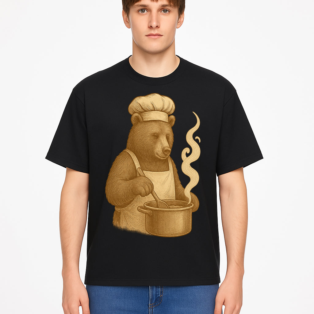 Chef Bear Cooking illustration - Vintage Art Print for Kitchen Decor or Animal Lover Gifts - T-shirt 1758181722852.jpg