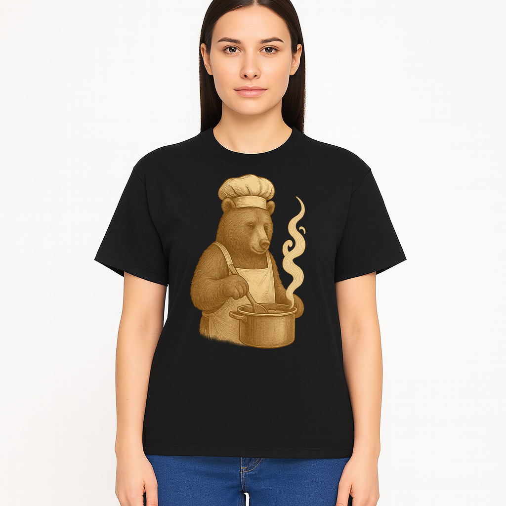 Chef Bear Cooking illustration - Vintage Art Print for Kitchen Decor or Animal Lover Gifts - T-shirt 1758181723012.jpg