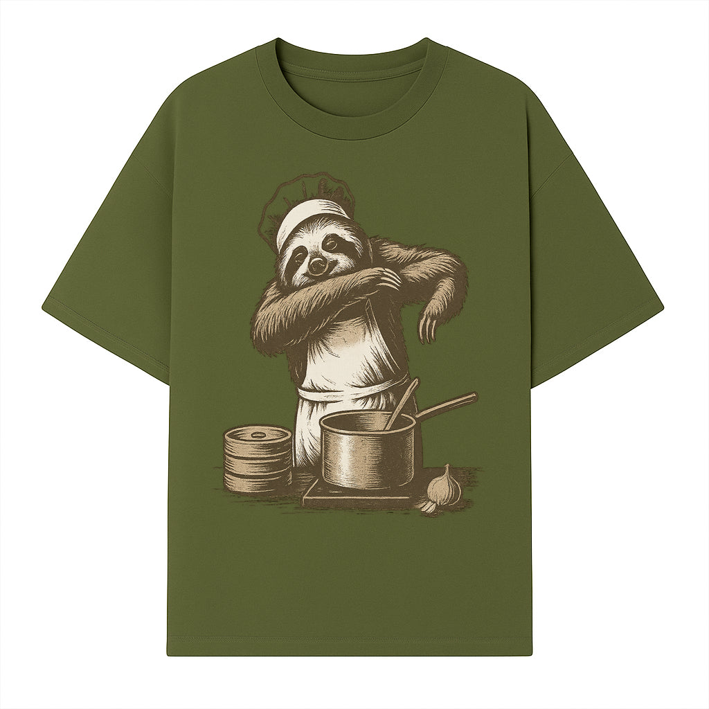 Chef Sloth Cooking Graphic Tee - Cute Animal Kitchen Design Funny Cooking Shirt for Food Lovers and Animal Enthusiasts - T-shirt 1758181723087.jpg