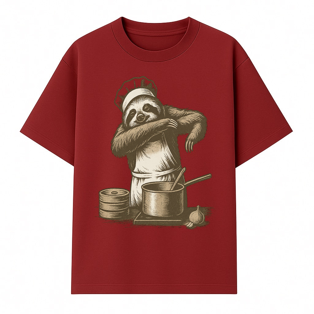 Chef Sloth Cooking Graphic Tee - Cute Animal Kitchen Design Funny Cooking Shirt for Food Lovers and Animal Enthusiasts - T-shirt 1758181723599.jpg