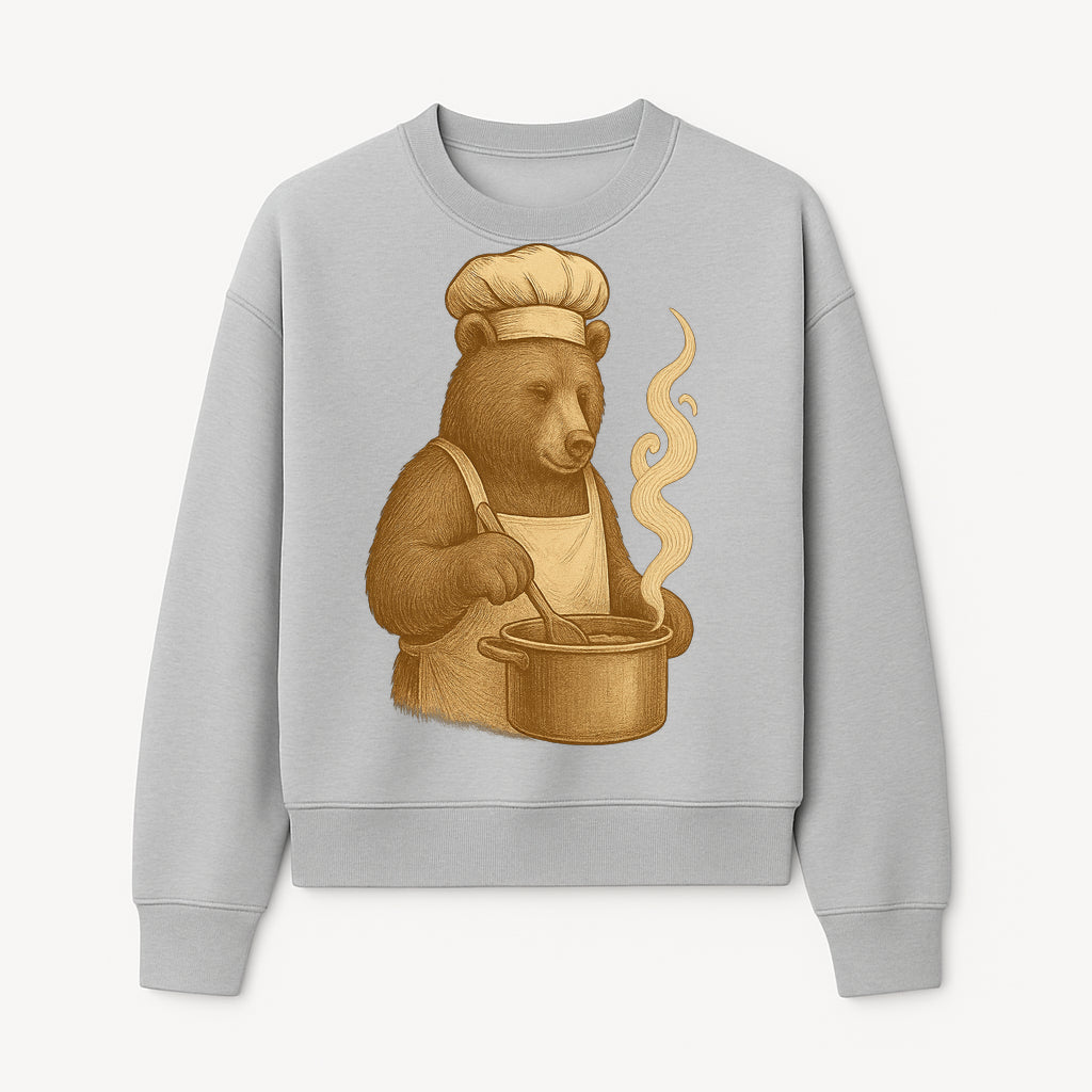 Chef Bear Cooking illustration - Vintage Art Print for Kitchen Decor or Animal Lover Gifts - Sweatshirt 1758181723682.jpg